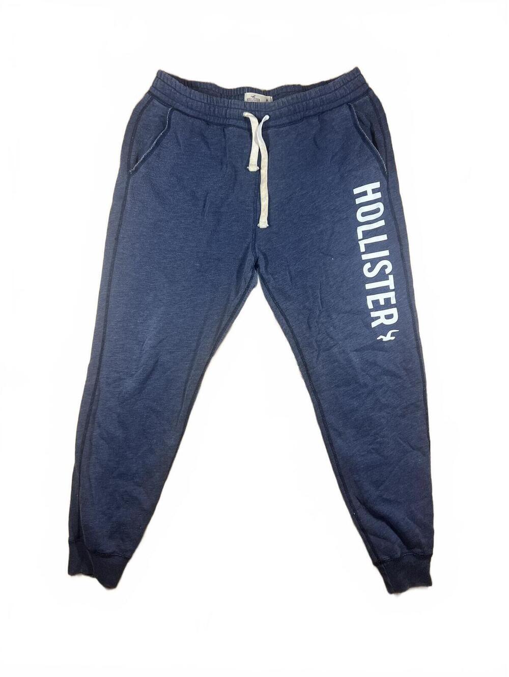 Hollister Sweatpants Mens Medium Navy Heathered Y2k Spell Out Logo